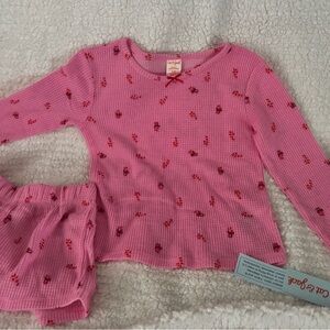 Cat & Jack Pink Waffle Knit Pajama Set NWT Size M (8)